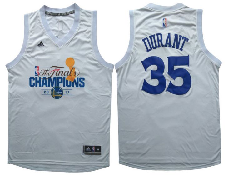 Men Golden State Warriors #35 Durant White Champions NBA Jerseys